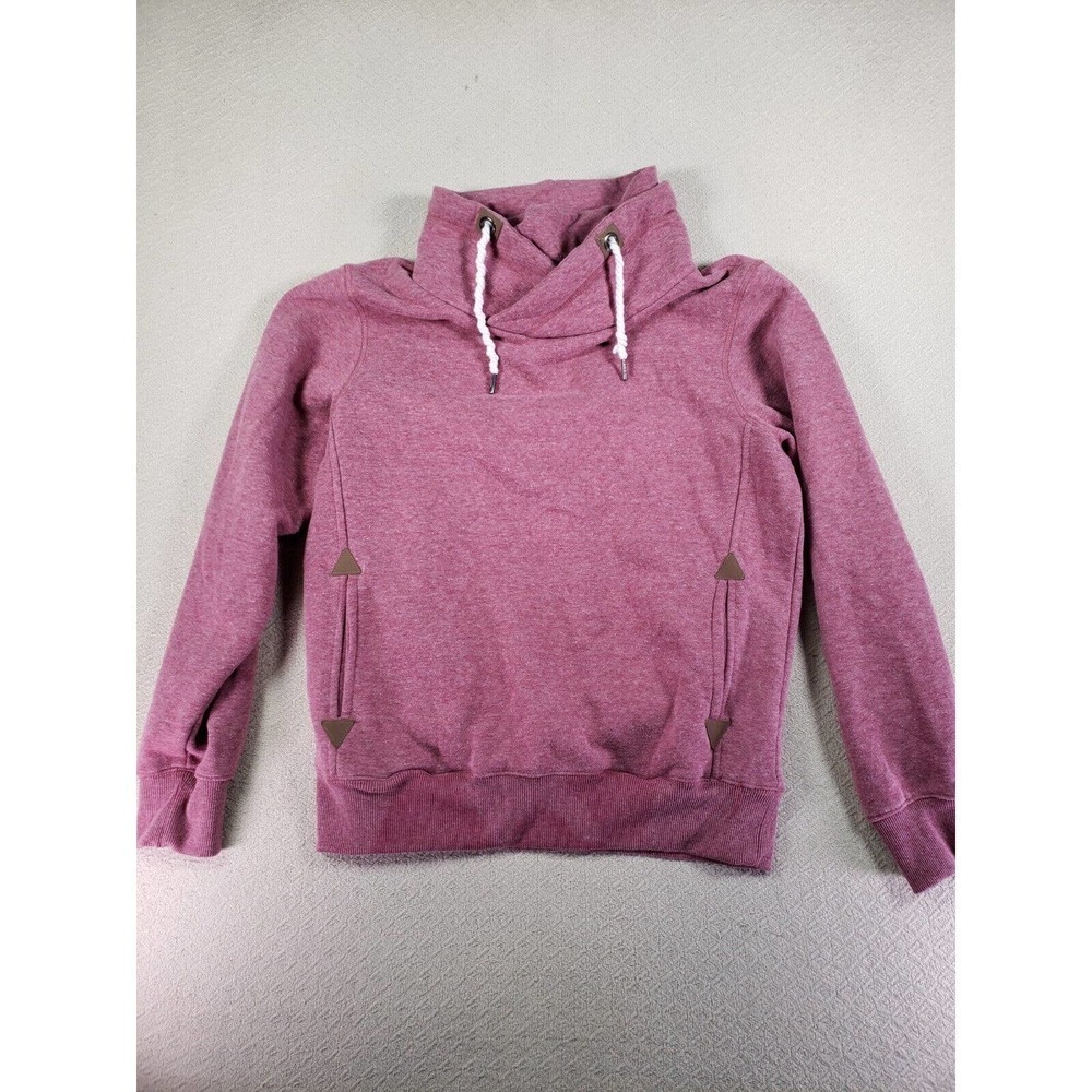 Leehanton Sweatshirt Womens Large Pink Fleece Long Sleeve Cowl Neck Wintergear